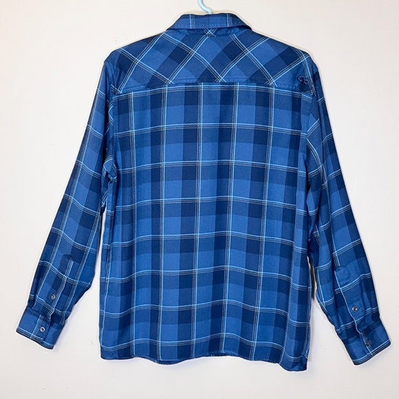 Outdoor Research Feedback Cotton Blend Plaid Flannel Shirt - Men's Size L - Blue - Picture 3 of 11